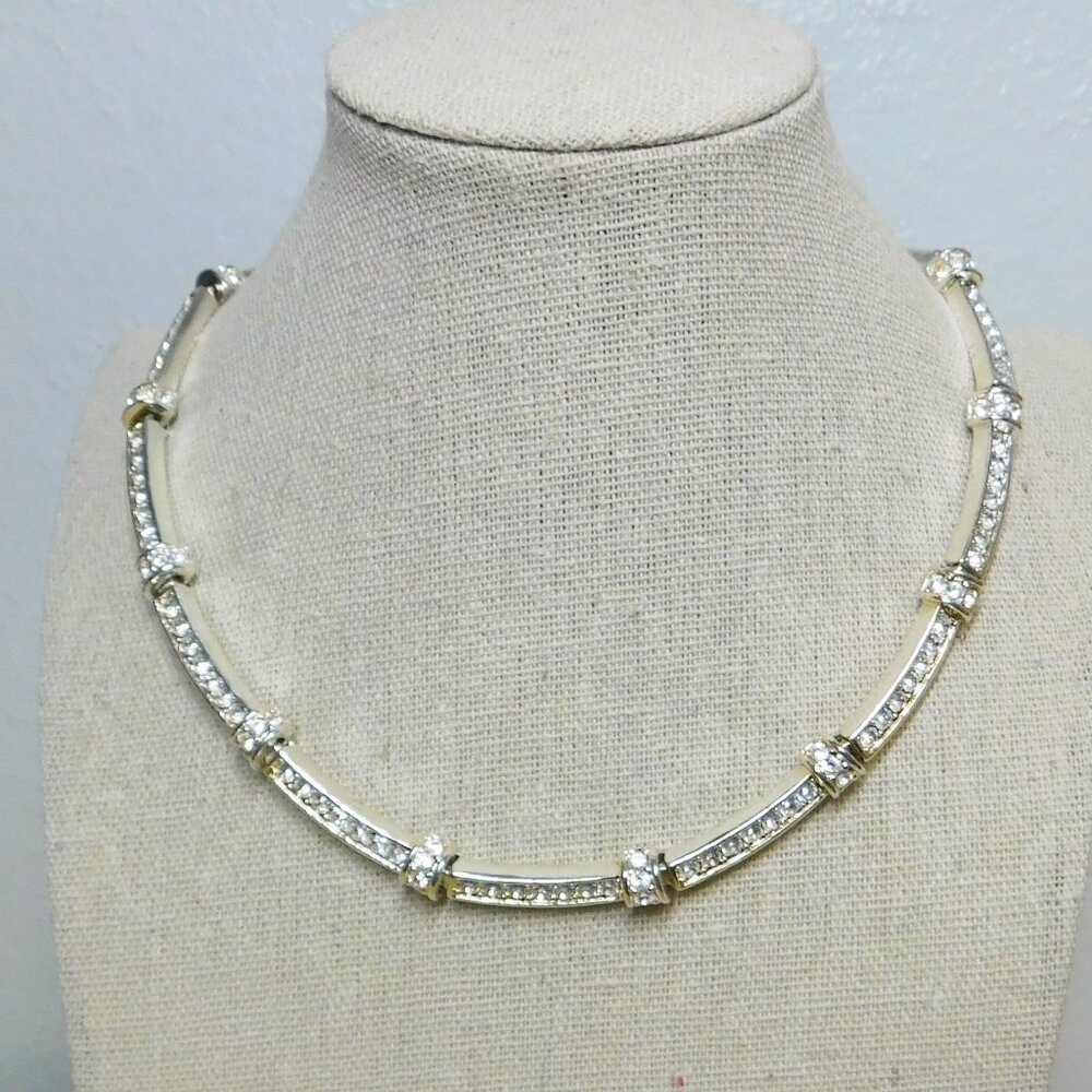 Napier - Silver Tone & Rhinestone Choker